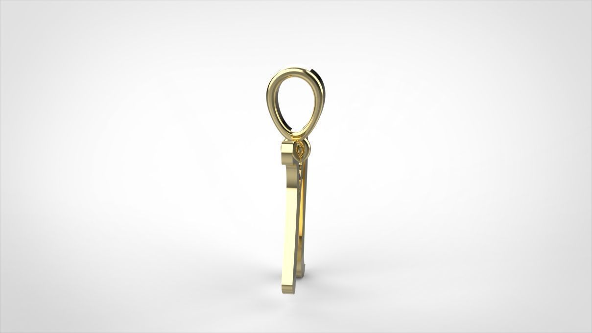 pendant alphabet hundred N small  3D print model_2