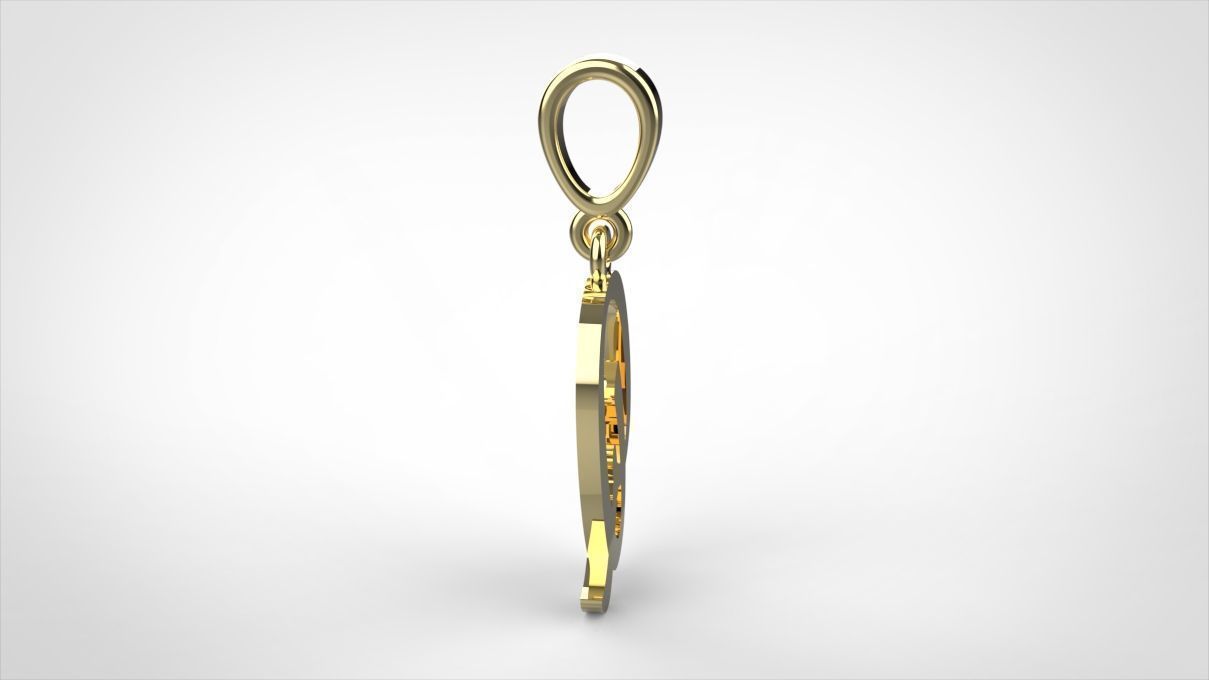 pendant alphabet hundred Q small  3D print model_6