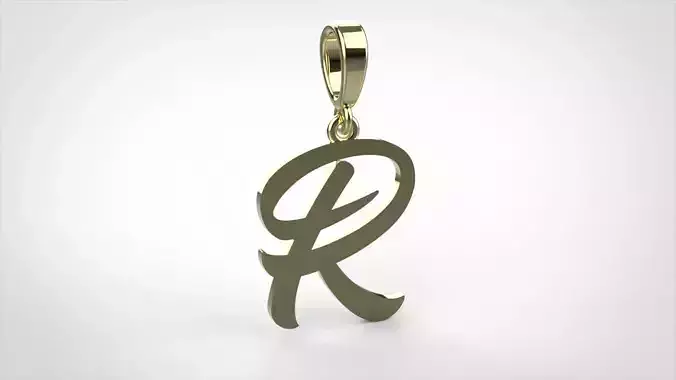pendant alphabet hundred R small  3D print model