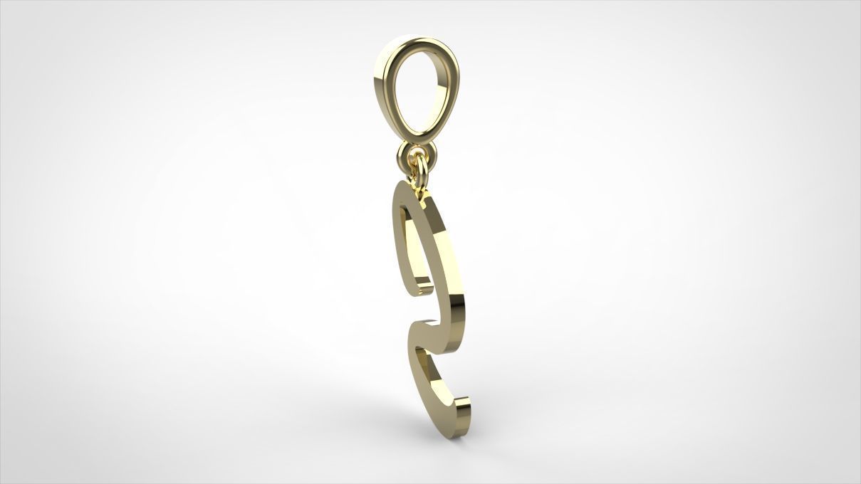 pendant alphabet hundred S small 3D print model_11