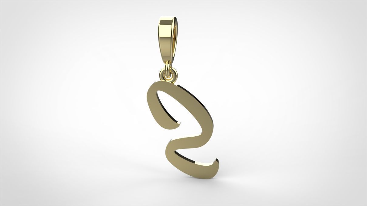 pendant alphabet hundred S small 3D print model_9