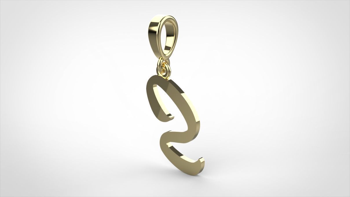 pendant alphabet hundred S small 3D print model_10