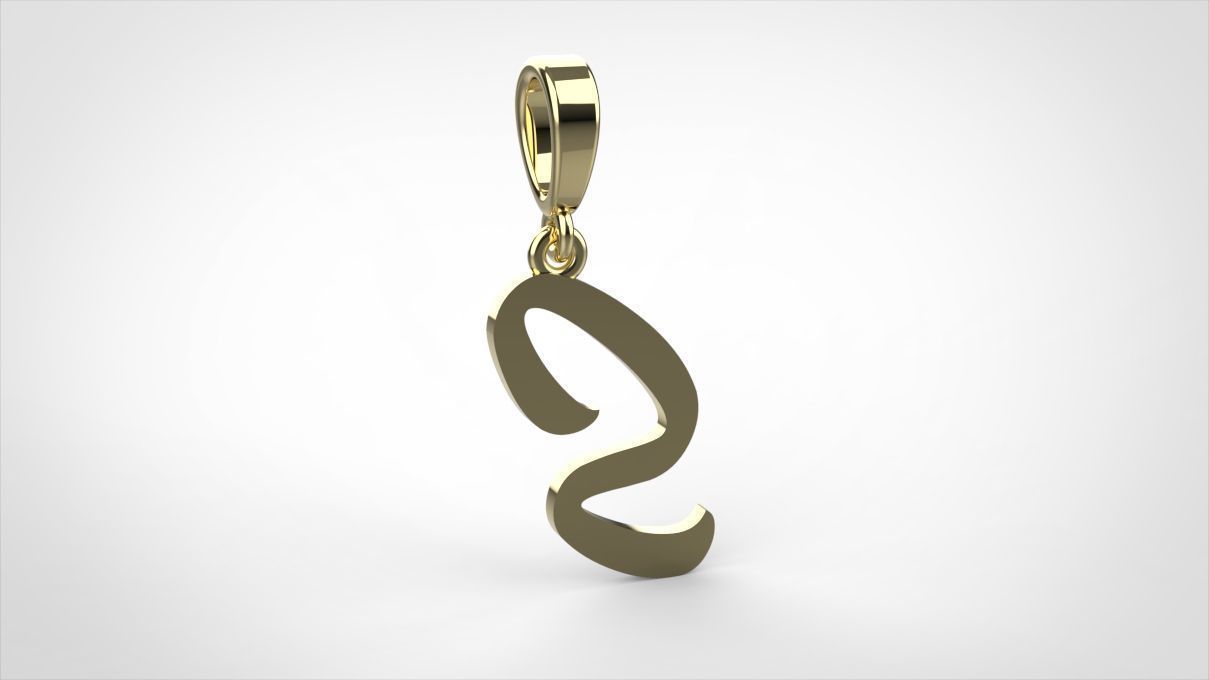 pendant alphabet hundred S small 3D print model_8