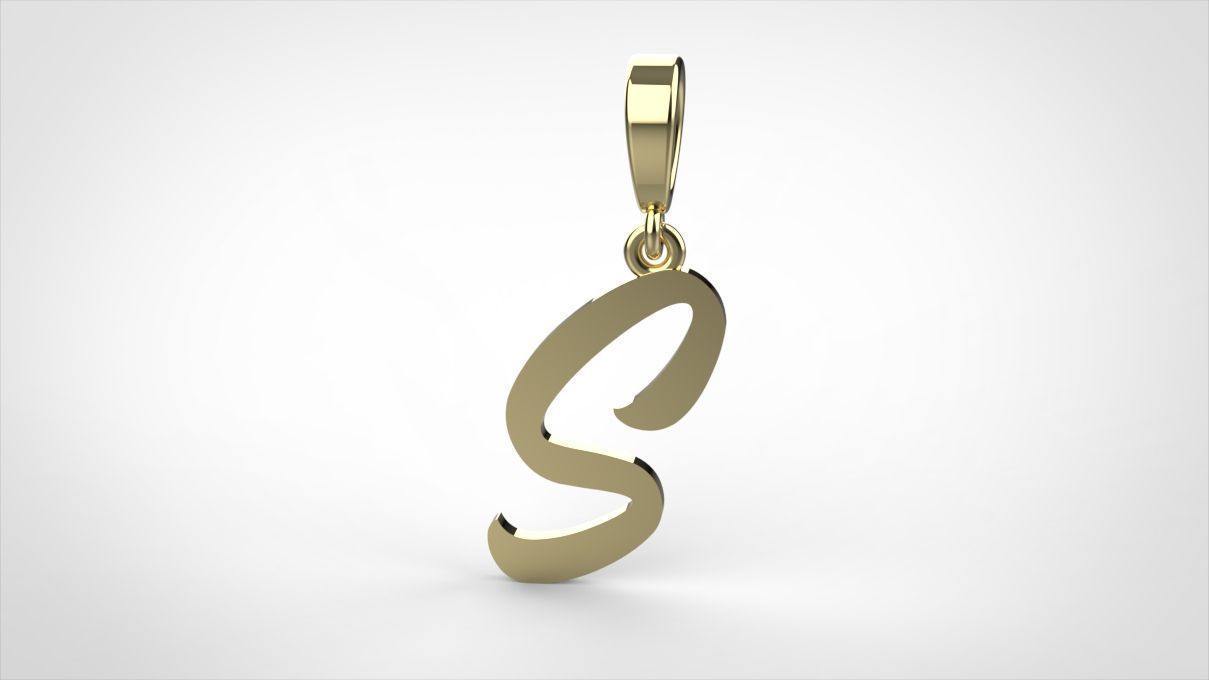 pendant alphabet hundred S small 3D print model_1