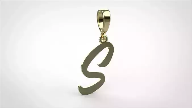pendant alphabet hundred S small 3D print model
