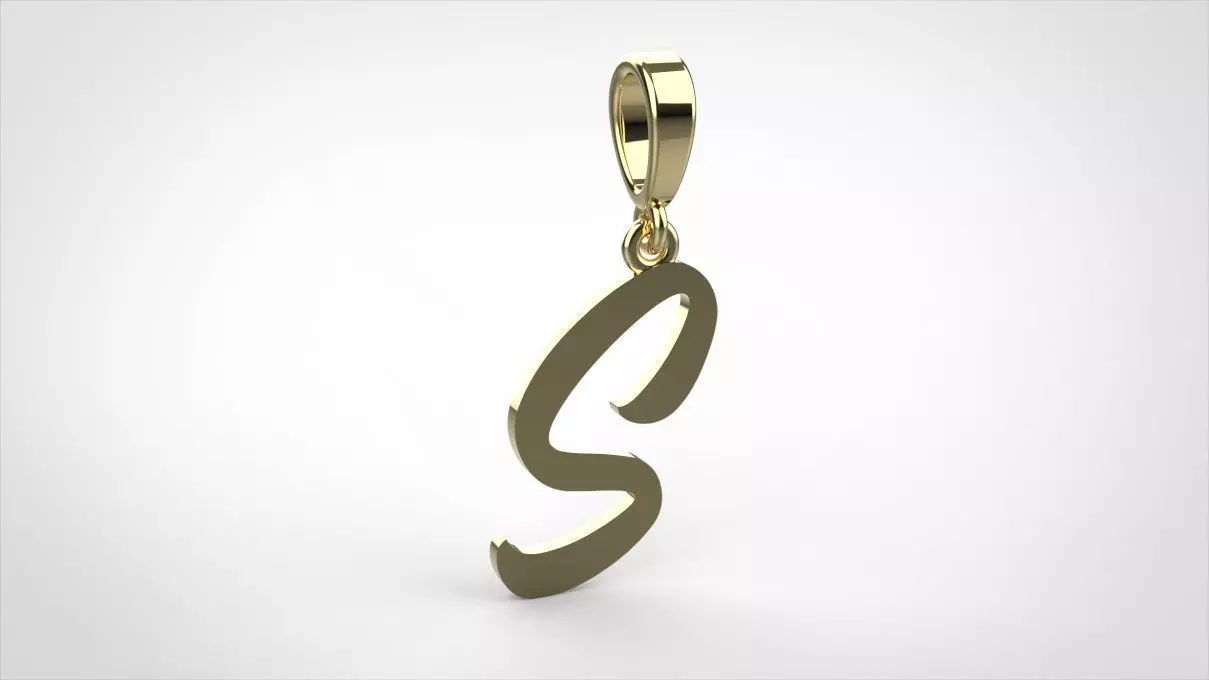 pendant alphabet hundred S small 3D print model_0