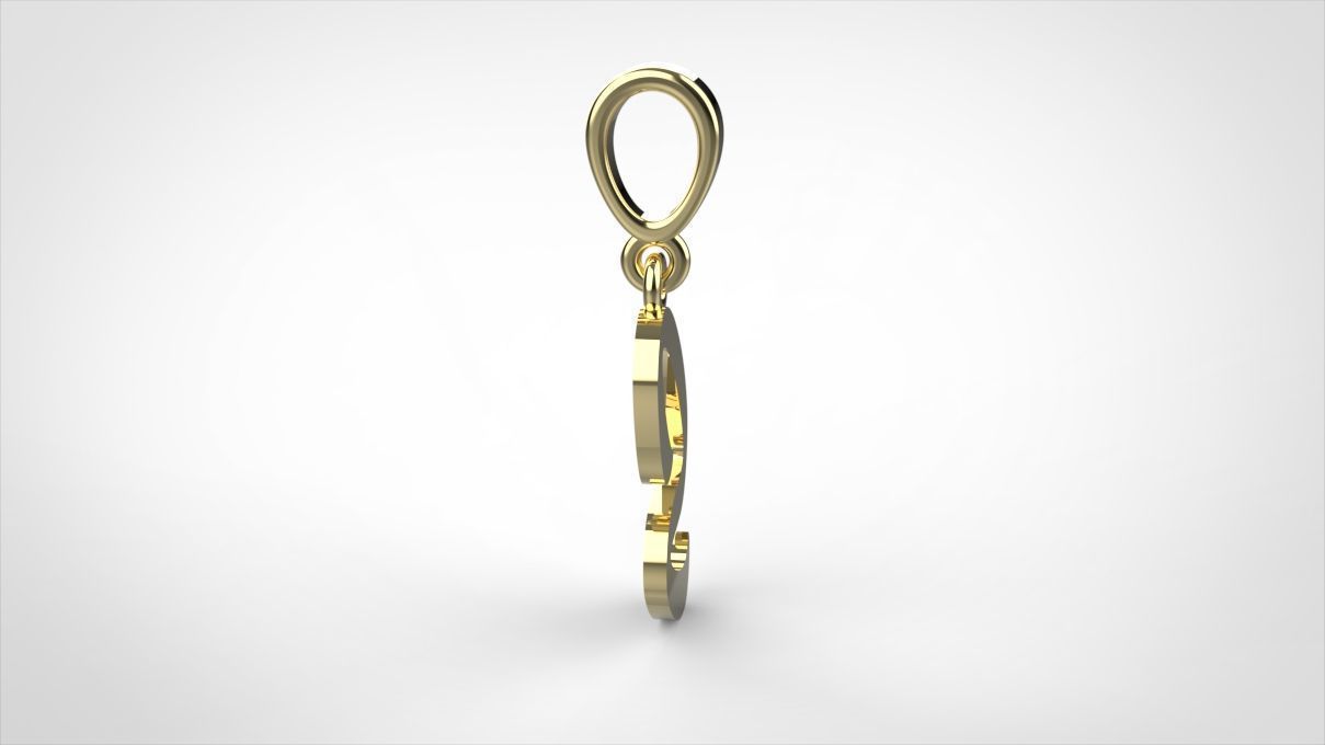 pendant alphabet hundred S small 3D print model_6