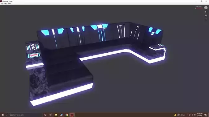 low poly couch with lights