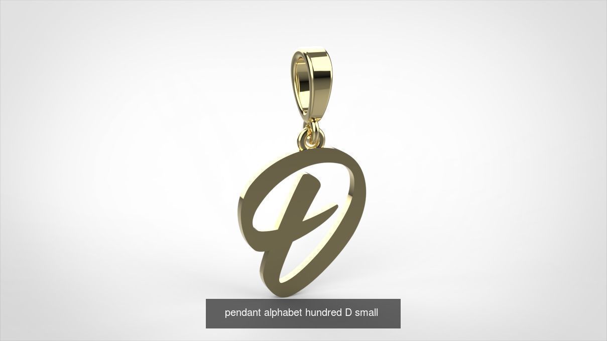 pendant alphabet hundred 15 mm Small  3D Model Collection_6