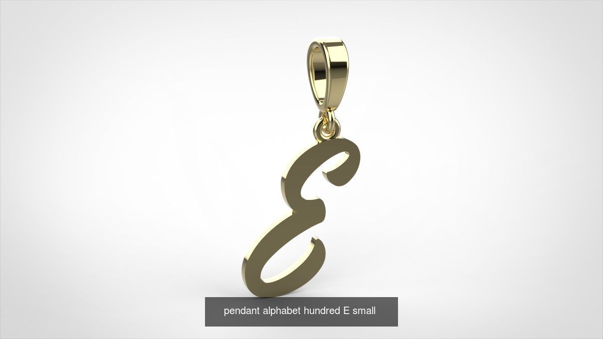pendant alphabet hundred 15 mm Small  3D Model Collection_7