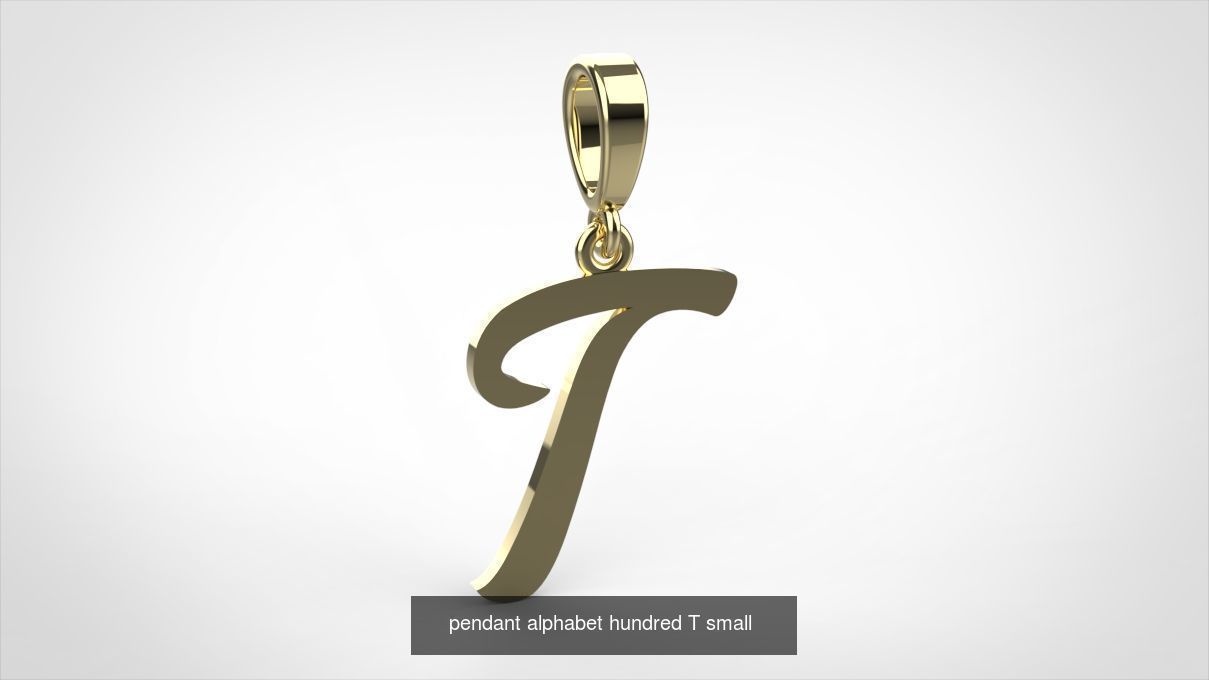 pendant alphabet hundred 15 mm Small  3D Model Collection_22