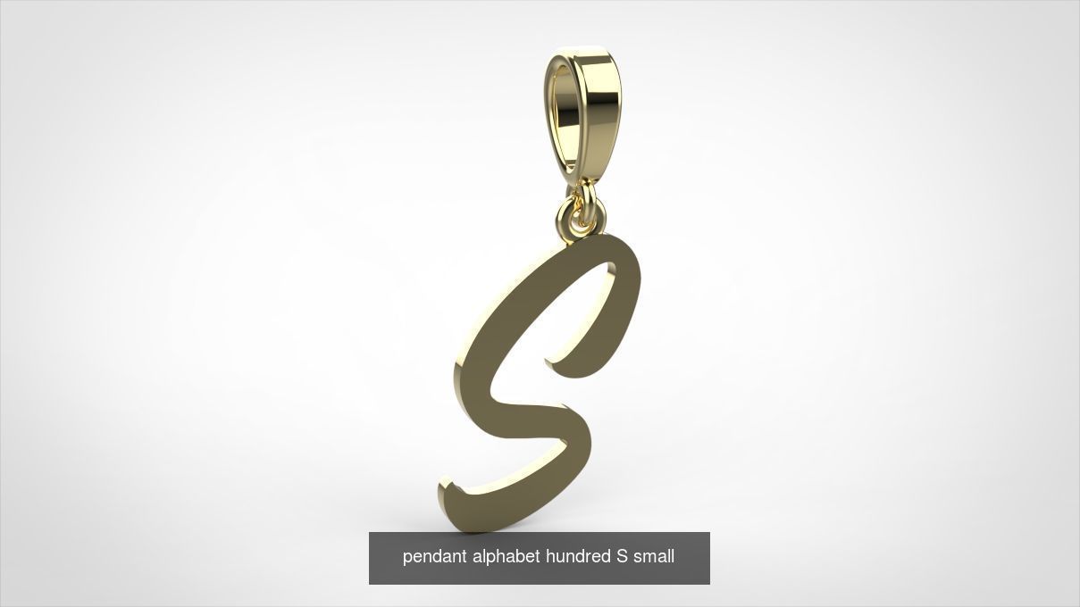 pendant alphabet hundred 15 mm Small  3D Model Collection_21