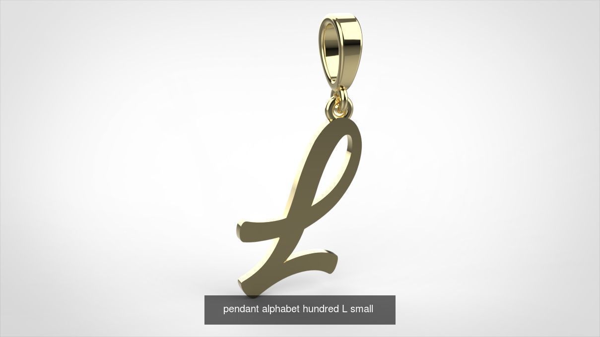 pendant alphabet hundred 15 mm Small  3D Model Collection_14