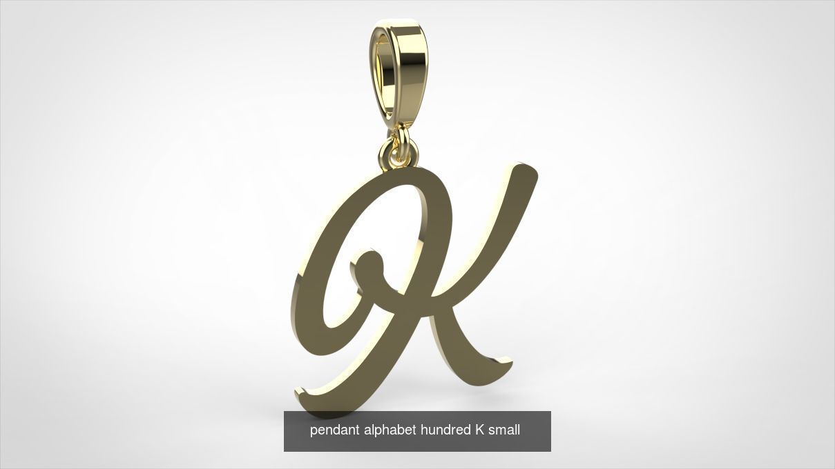 pendant alphabet hundred 15 mm Small  3D Model Collection_13