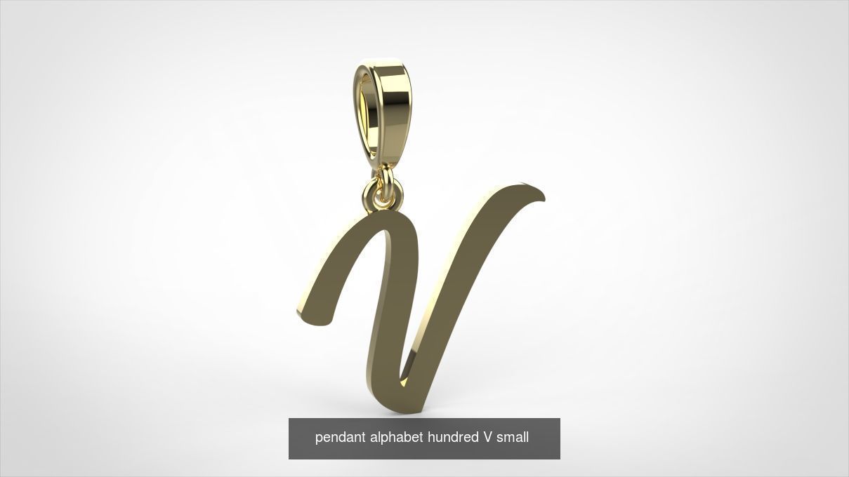pendant alphabet hundred 15 mm Small  3D Model Collection_24
