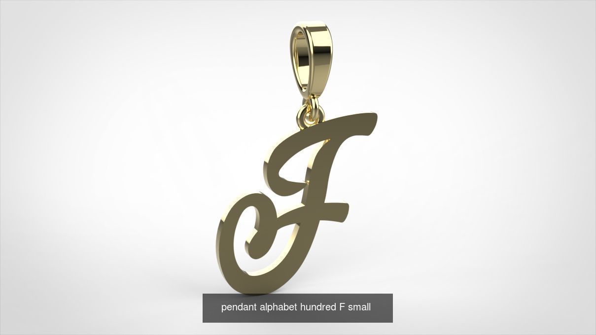 pendant alphabet hundred 15 mm Small  3D Model Collection_8