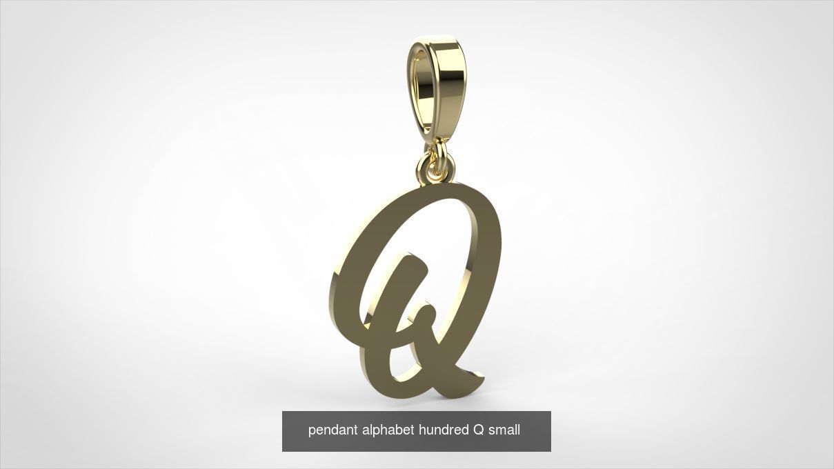 pendant alphabet hundred 15 mm Small  3D Model Collection_19