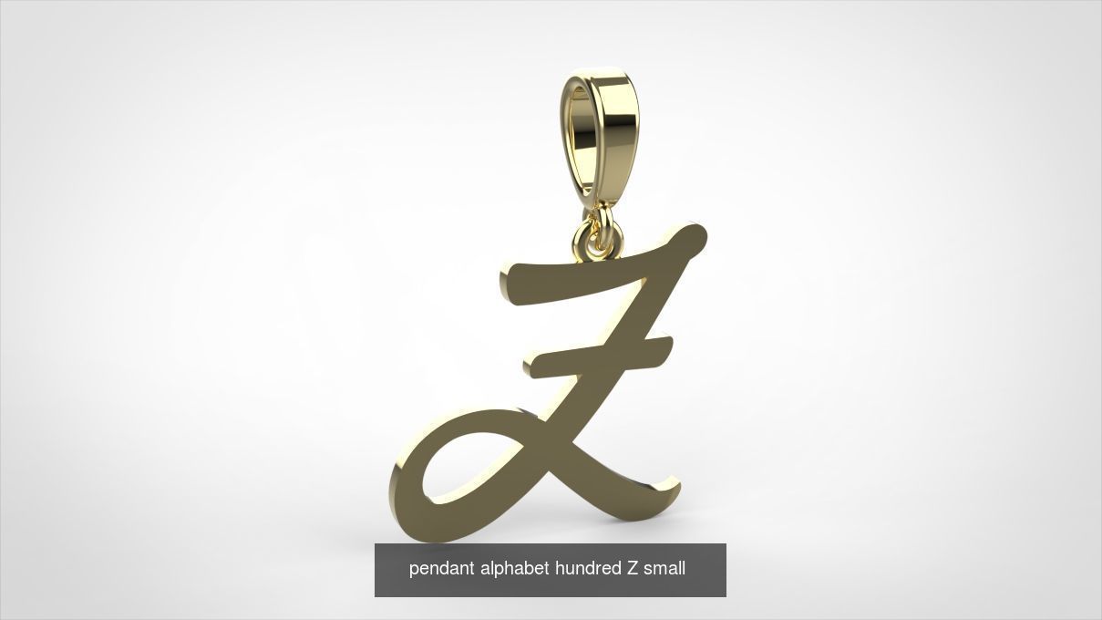 pendant alphabet hundred 15 mm Small  3D Model Collection_27