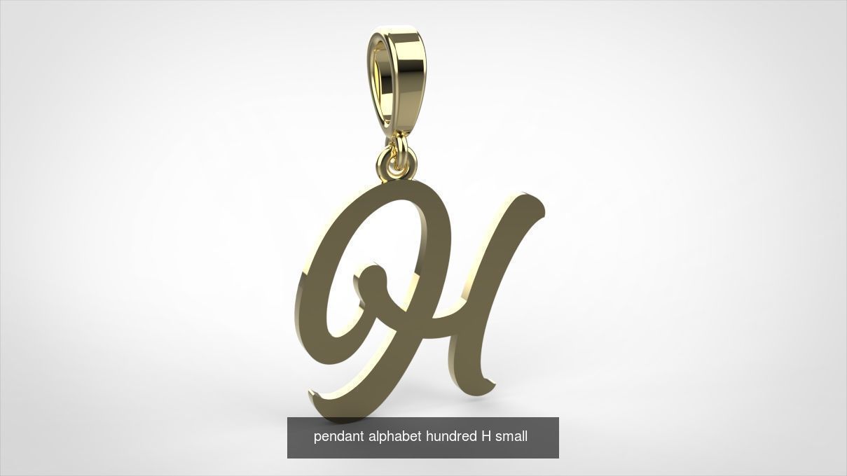 pendant alphabet hundred 15 mm Small  3D Model Collection_10