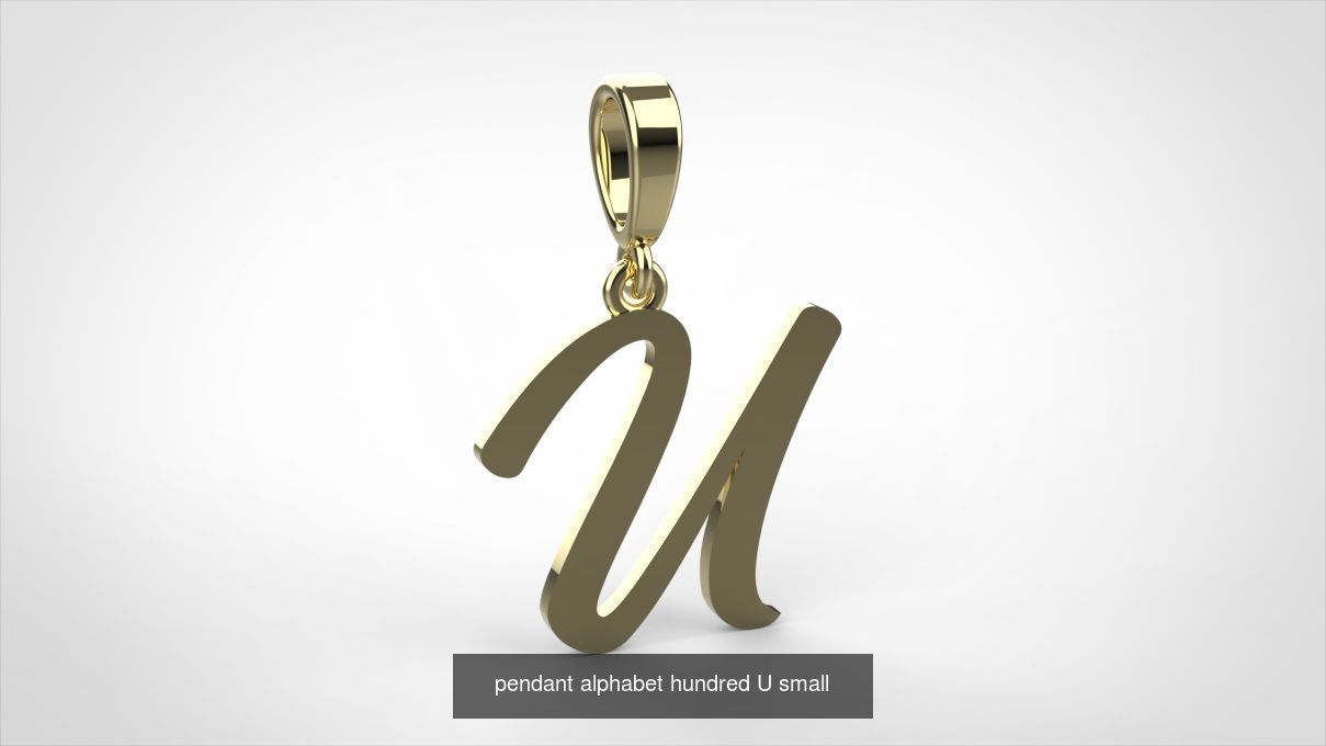 pendant alphabet hundred 15 mm Small  3D Model Collection_23