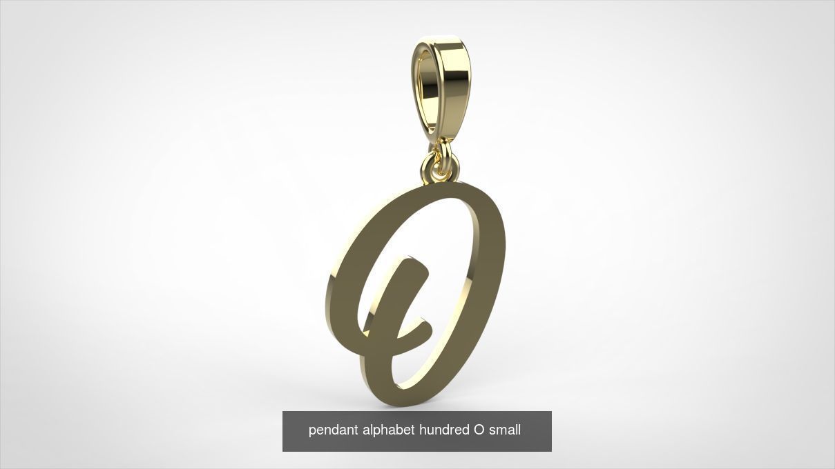 pendant alphabet hundred 15 mm Small  3D Model Collection_17