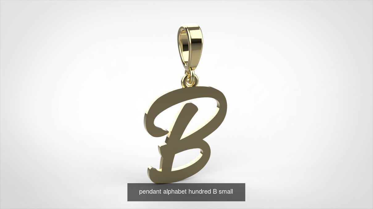 pendant alphabet hundred 15 mm Small  3D Model Collection_4
