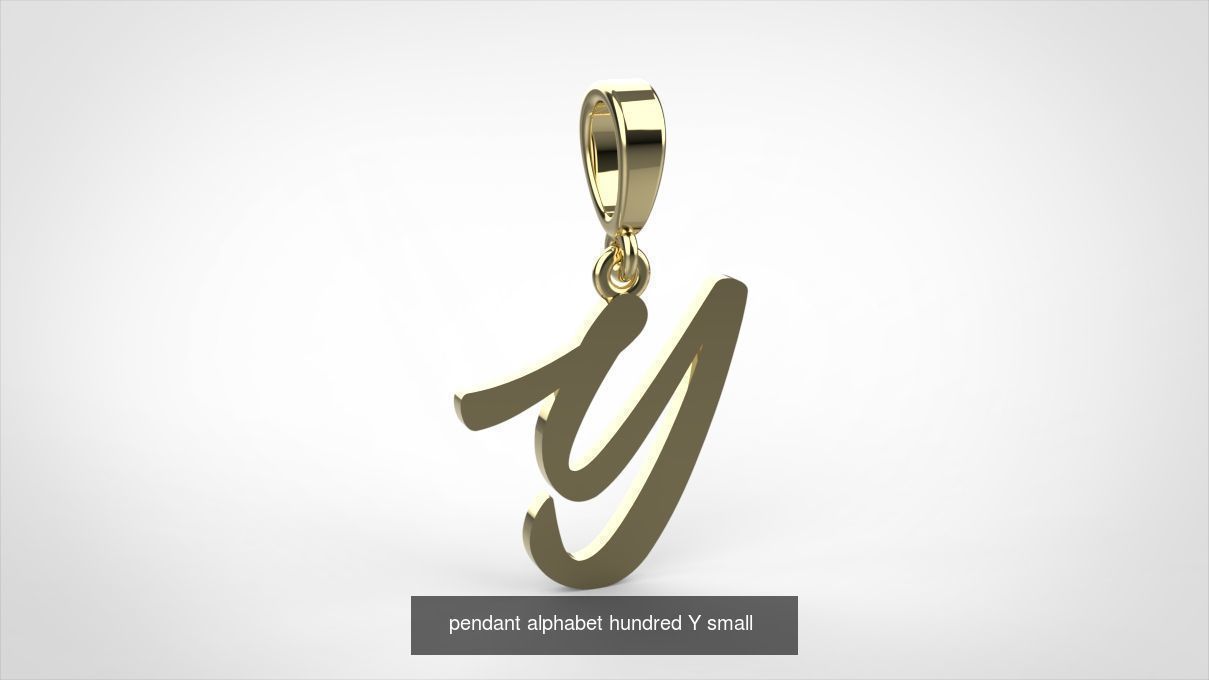 pendant alphabet hundred 15 mm Small  3D Model Collection_26
