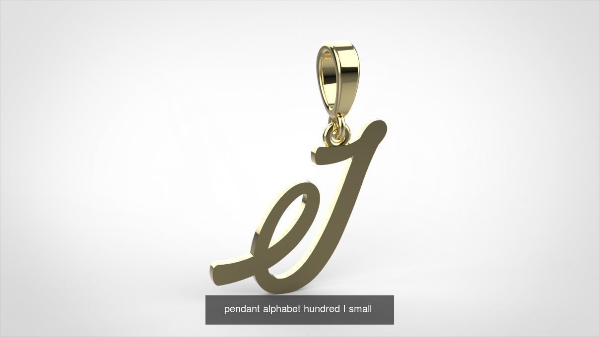 pendant alphabet hundred 15 mm Small  3D Model Collection_11