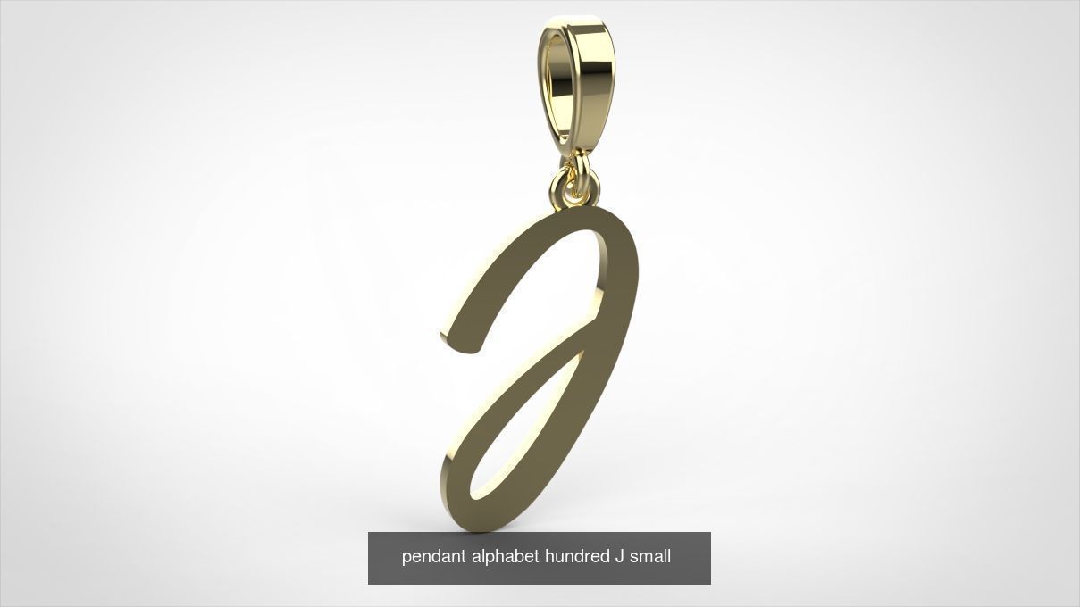 pendant alphabet hundred 15 mm Small  3D Model Collection_12