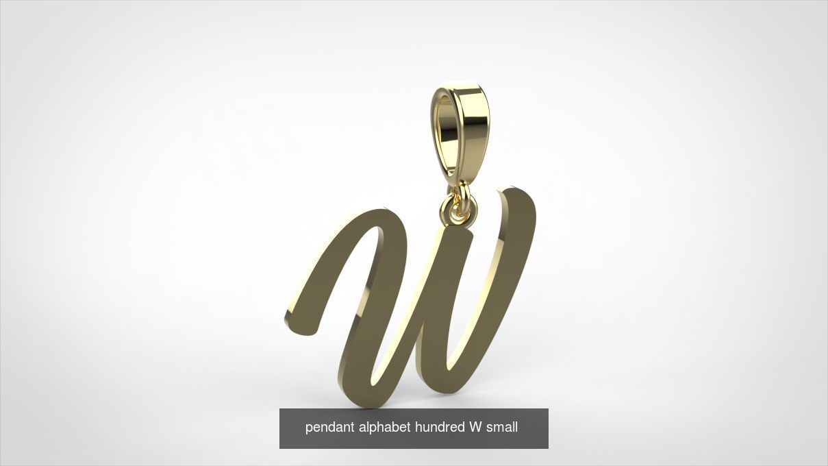 pendant alphabet hundred 15 mm Small  3D Model Collection_25