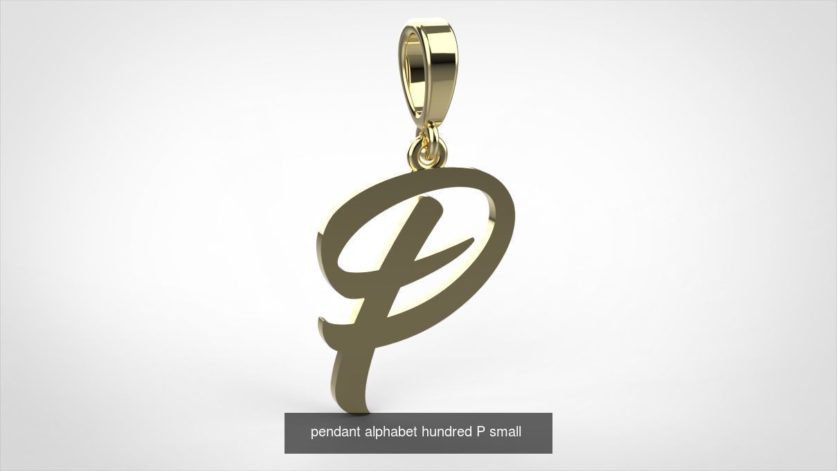 pendant alphabet hundred 15 mm Small  3D Model Collection_18