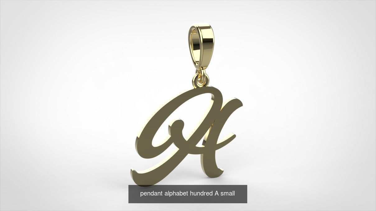 pendant alphabet hundred 15 mm Small  3D Model Collection_3