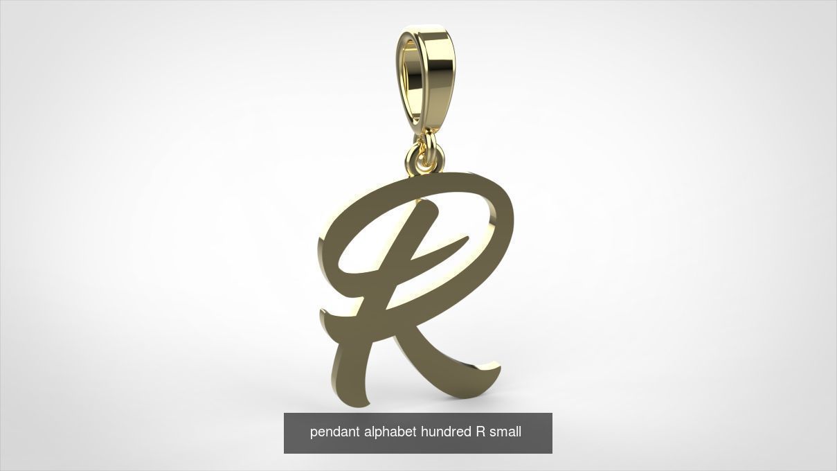 pendant alphabet hundred 15 mm Small  3D Model Collection_20