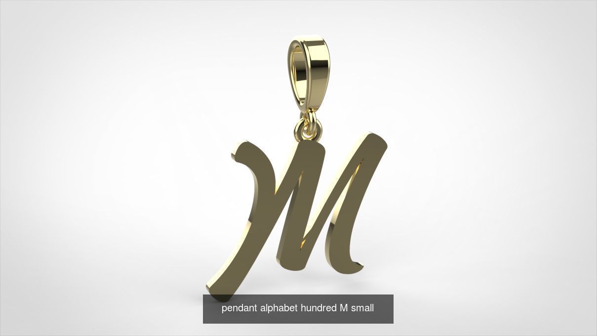 pendant alphabet hundred 15 mm Small  3D Model Collection_15