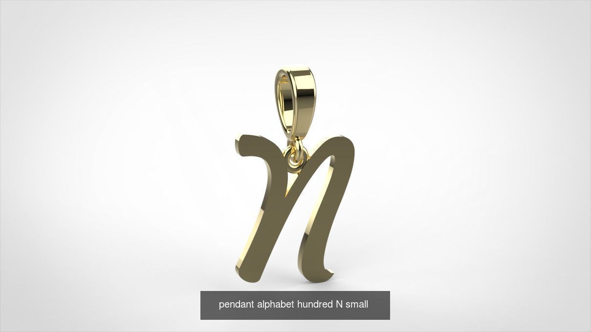 pendant alphabet hundred 15 mm Small  3D Model Collection_16