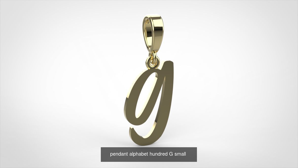 pendant alphabet hundred 15 mm Small  3D Model Collection_9