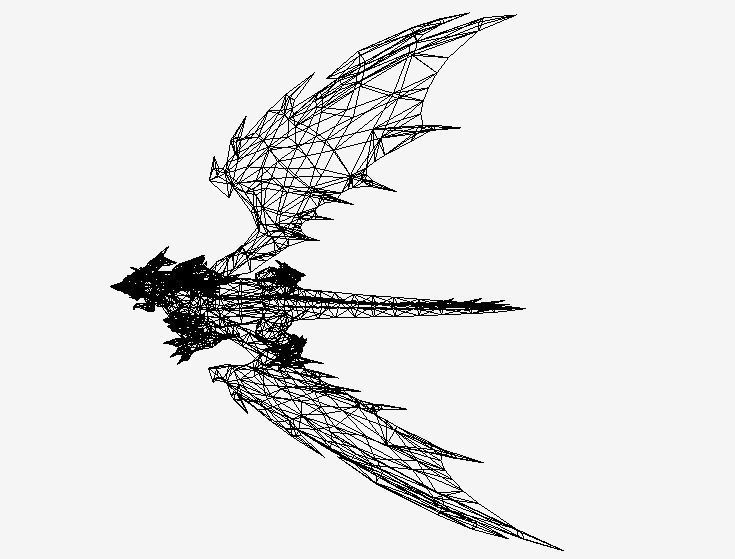 Dark Blue Dragon Low-poly 3D model_6