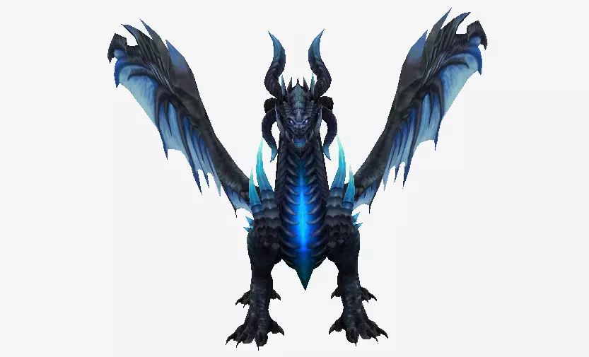 Dark Blue Dragon Low-poly 3D model_0