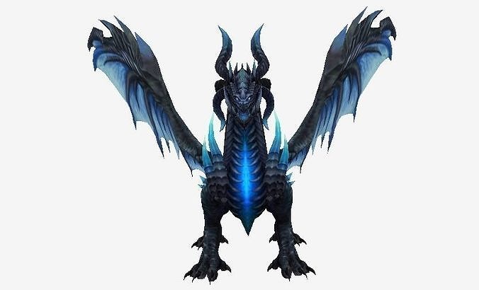 Dark Blue Dragon Low-poly 3D model