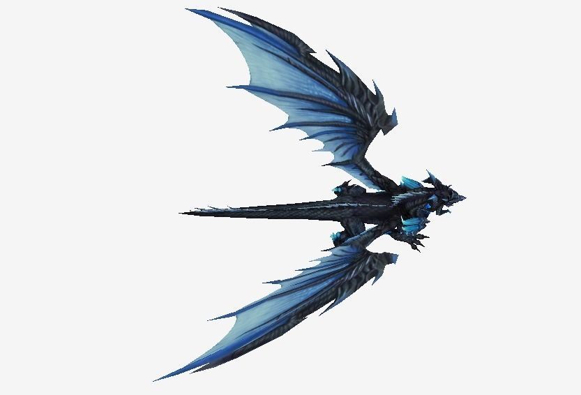 Dark Blue Dragon Low-poly 3D model_8