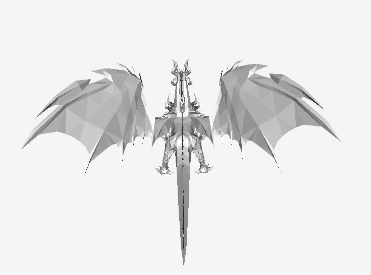 Dark Blue Dragon Low-poly 3D model_5