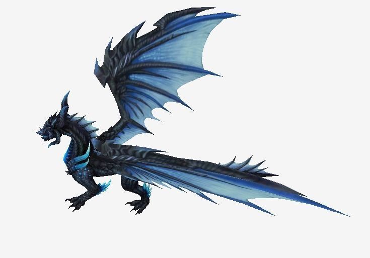 Dark Blue Dragon Low-poly 3D model_3