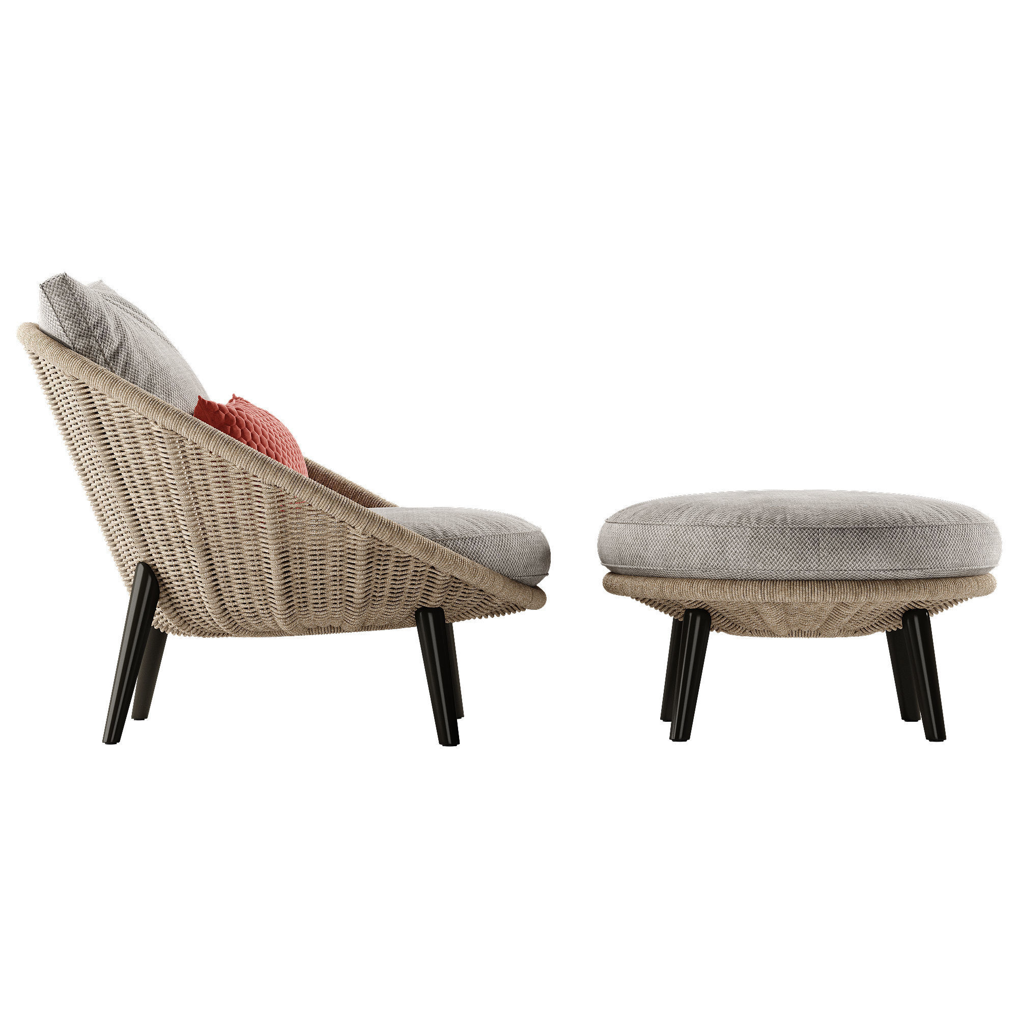 Minotti Lido Cord armchair 3D model CGTrader