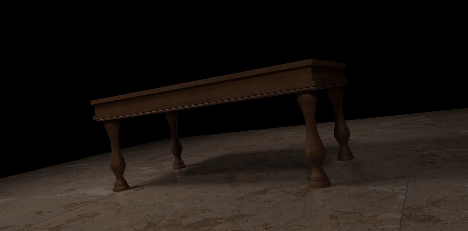 Basic Wooden Table Free 3D model_5
