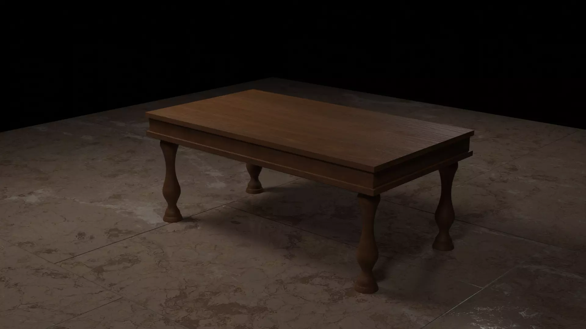 Basic Wooden Table Free 3D model_0