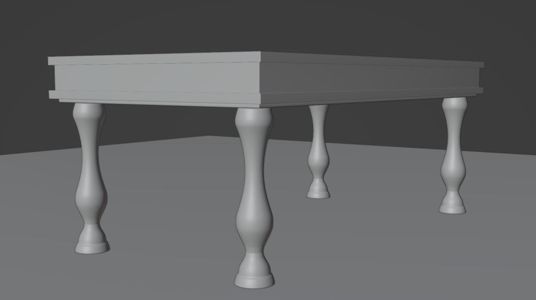 Basic Wooden Table Free 3D model_3