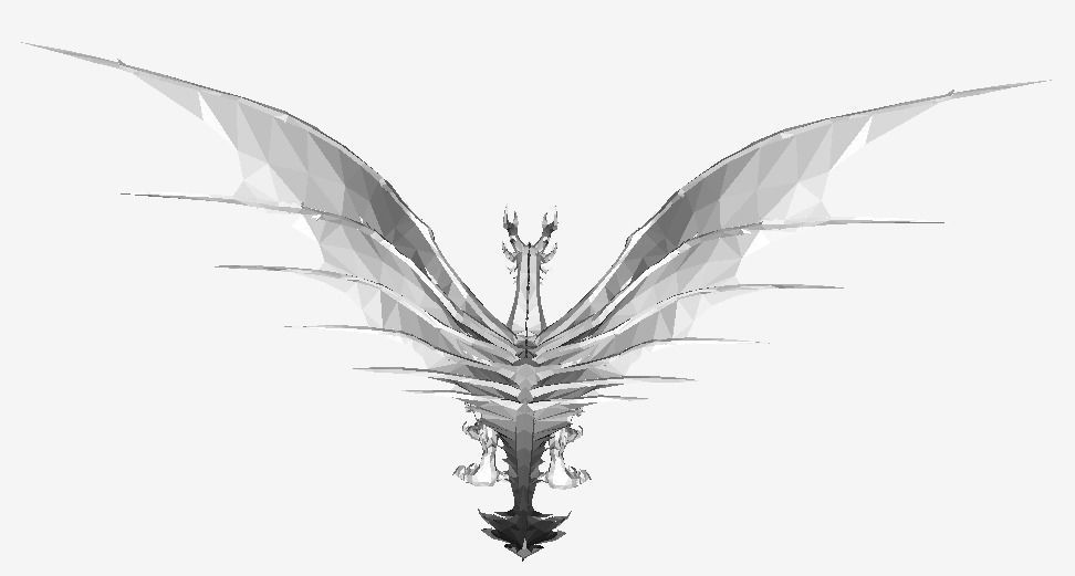 Futuristic Dragon Low-poly 3D model_13