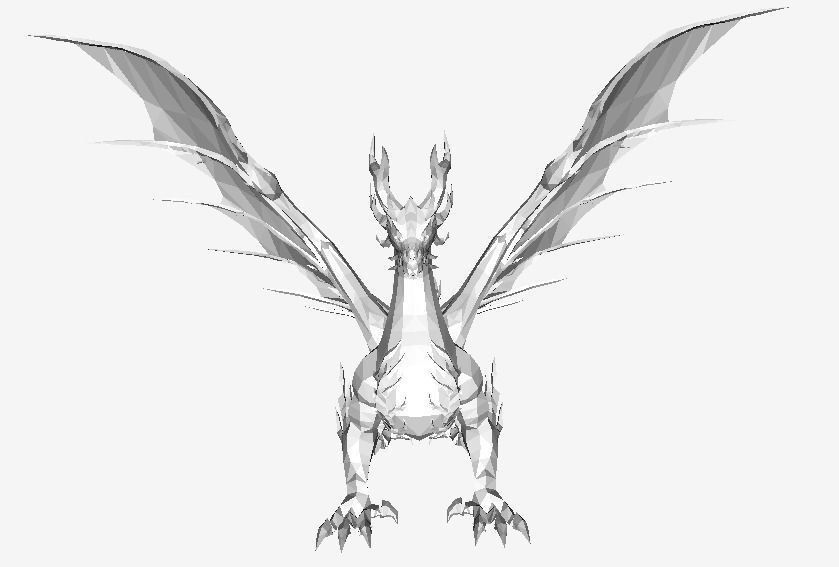 Futuristic Dragon Low-poly 3D model_14