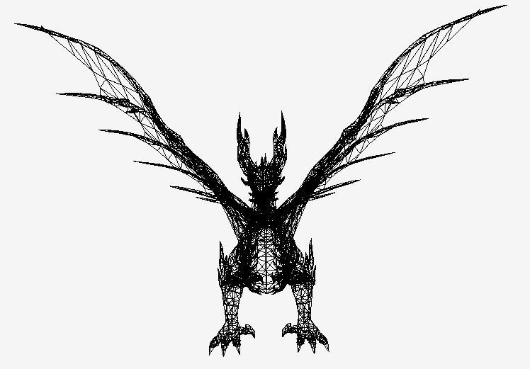 Futuristic Dragon Low-poly 3D model_6