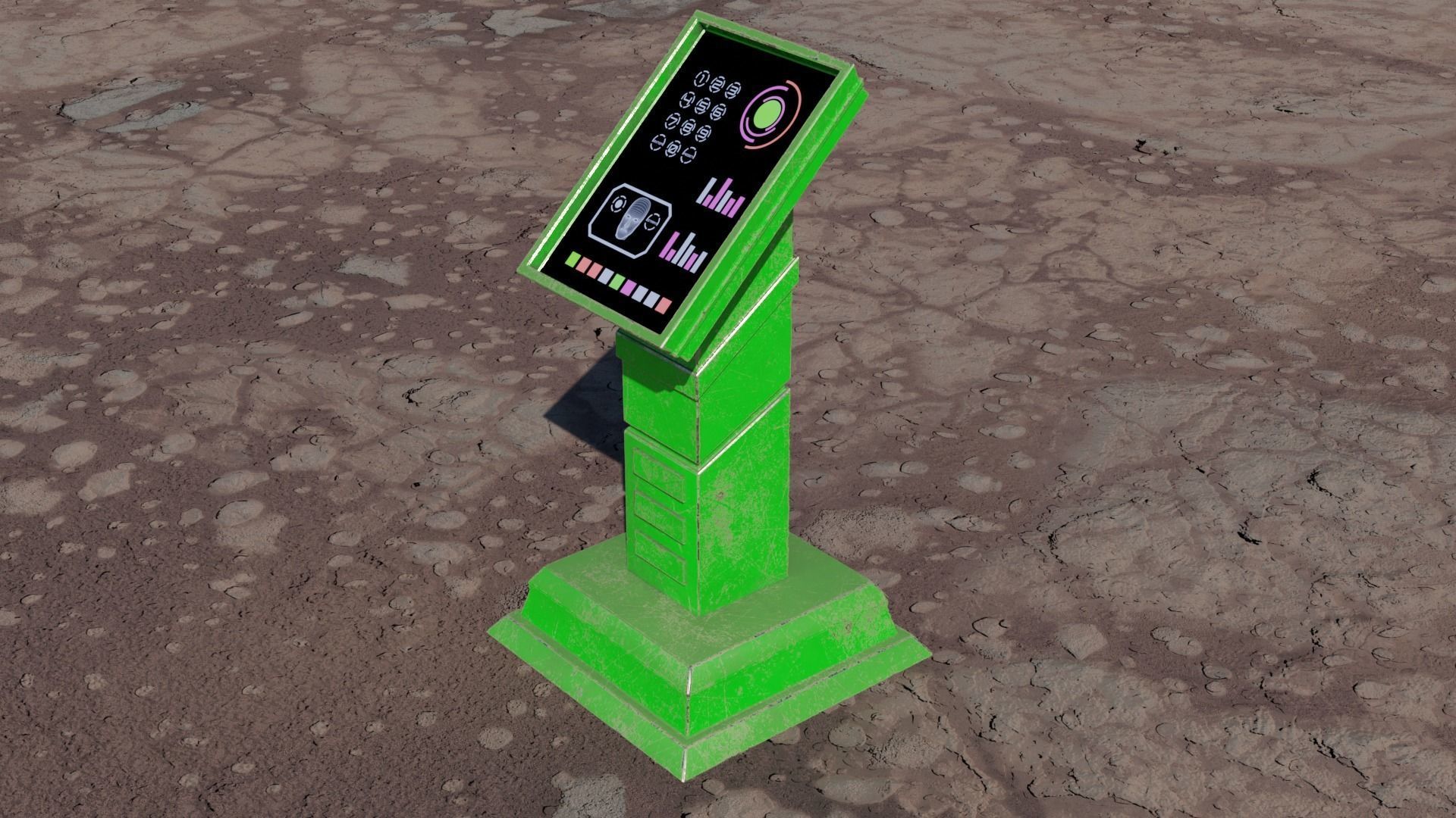 SCI-FI PANEL Low-poly 3D model_1